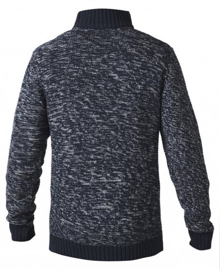 D555 REMINGTON Sweater With Woven Zipper Chest Pocket Navy/Grey - Pulovere & hanorace - Pulovere & Hanorace Bărbați Mărimi Mari