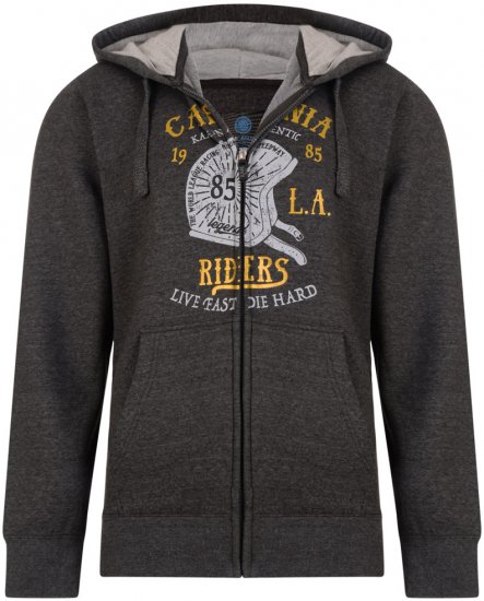 Kam Jeans 772 California Rider Hoodie Charcoal - Pulovere & hanorace - Pulovere & Hanorace Bărbați Mărimi Mari
