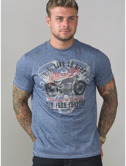 D555 Bradley T-shirt Blue - Tricouri - Tricouri Bărbați Mărimi Mari