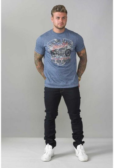 D555 Bradley T-shirt Blue - Tricouri - Tricouri Bărbați Mărimi Mari