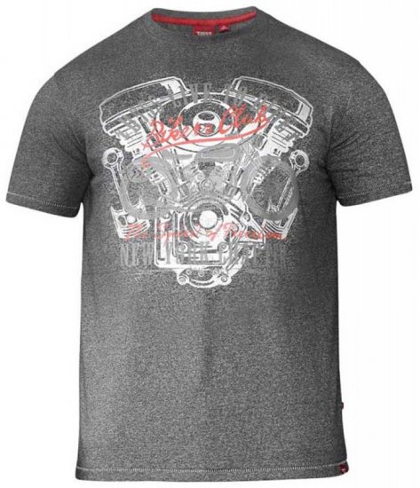 D555 Bradley T-shirt Charcoal - Tricouri - Tricouri Bărbați Mărimi Mari