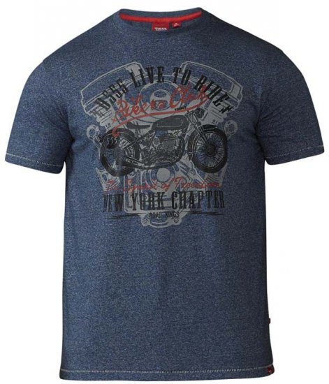 D555 Bradley T-shirt Blue - Tricouri - Tricouri Bărbați Mărimi Mari