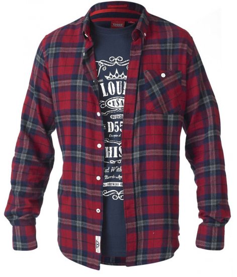 D555 Richard Long Sleeve Shirt & T-shirt Combo - Cămăși - Cămăși Bărbați Mărimi Mari