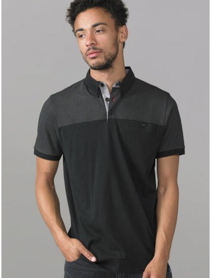 D555 Jauram Polo Black - Tricouri polo - Tricouri Polo Bărbați Mărimi Mari