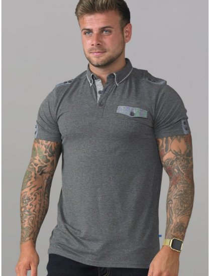 D555 Hogan Polo Charcoal - Tricouri polo - Tricouri Polo Bărbați Mărimi Mari