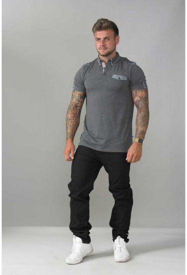D555 Hogan Polo Charcoal - Tricouri polo - Tricouri Polo Bărbați Mărimi Mari