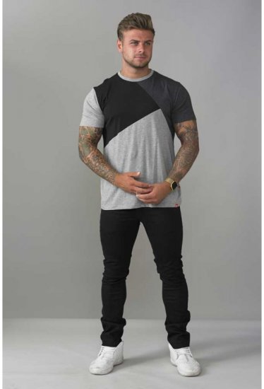 D555 Authentic T-shirt Grey - Tricouri - Tricouri Bărbați Mărimi Mari