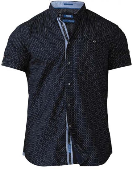 D555 Republic Short Sleeve Shirt Navy - Cămăși - Cămăși Bărbați Mărimi Mari