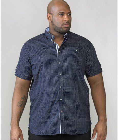 D555 Republic Short Sleeve Shirt Navy - Cămăși - Cămăși Bărbați Mărimi Mari