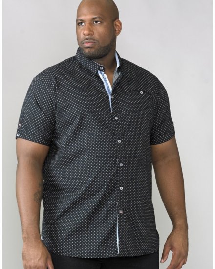 D555 Ollie Short Sleeve Shirt Black - Cămăși - Cămăși Bărbați Mărimi Mari