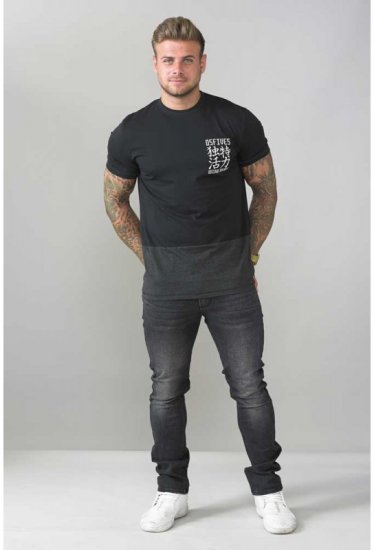 D555 Emerson T-shirt Black & Charcoal - Tricouri - Tricouri Bărbați Mărimi Mari