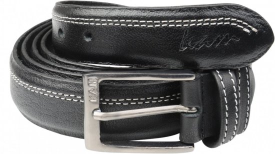 Kam Jeans 916 Leather Belt Black, 4cm - Curele - Curele Bărbați Mărimi Mari