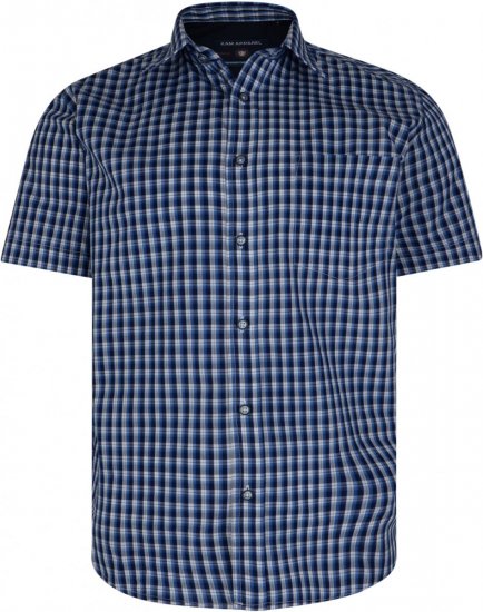Kam Jeans 6145 Short Sleeve Shirt Navy - Cămăși - Cămăși Bărbați Mărimi Mari