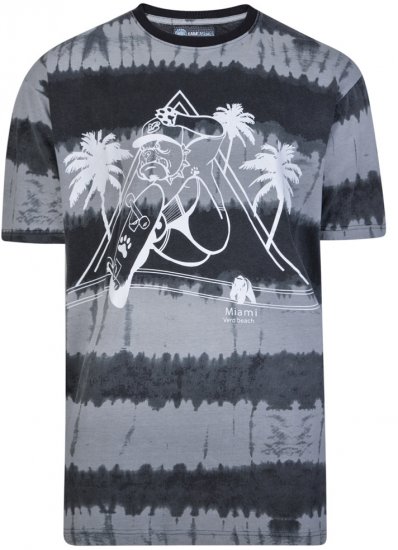 Kam Jeans 5206 Venice Beach T-shirt Black - Tricouri - Tricouri Bărbați Mărimi Mari