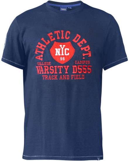 D555 Cyril T-shirt Navy - Tricouri - Tricouri Bărbați Mărimi Mari