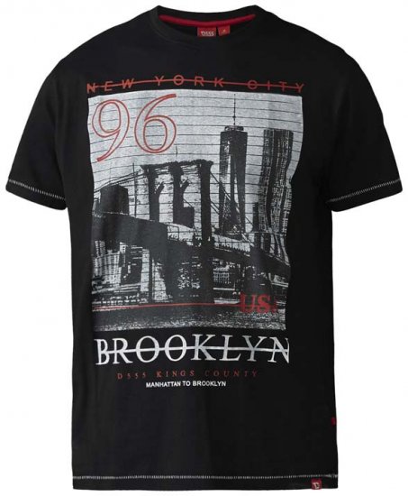 D555 Cain T-shirt Black - Tricouri - Tricouri Bărbați Mărimi Mari