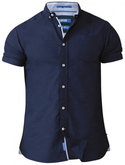 D555 Norman Short Sleeve Oxford Shirt Navy - Cămăși - Cămăși Bărbați Mărimi Mari