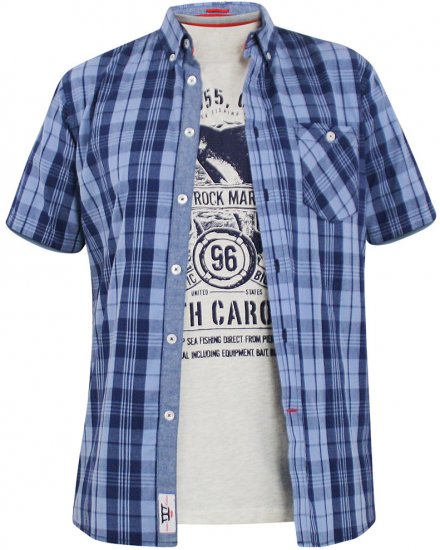 D555 Genoa Short Sleeve Shirt & T-shirt Combo - Cămăși - Cămăși Bărbați Mărimi Mari