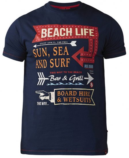 D555 Kennedy T-shirt Navy - Tricouri - Tricouri Bărbați Mărimi Mari