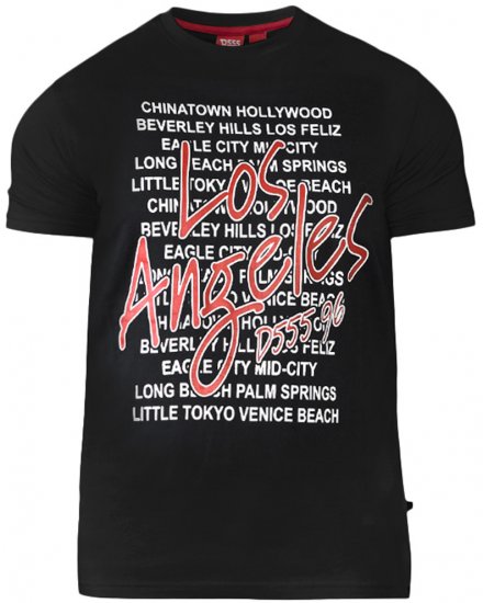 D555 Alfonzo T-shirt Black - Tricouri - Tricouri Bărbați Mărimi Mari