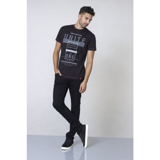 D555 Phillip T-shirt Black - Tricouri - Tricouri Bărbați Mărimi Mari