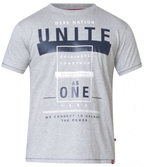 D555 Phillip T-shirt Grey - Tricouri - Tricouri Bărbați Mărimi Mari