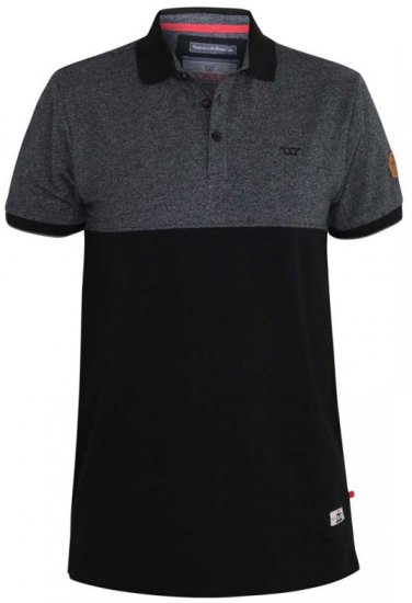 D555 Stefhen Polo Black - Tricouri polo - Tricouri Polo Bărbați Mărimi Mari