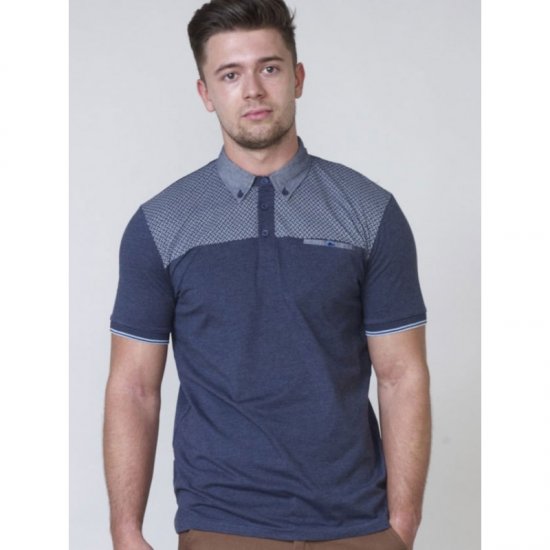 D555 Brent Polo Denim Blue - Tricouri polo - Tricouri Polo Bărbați Mărimi Mari