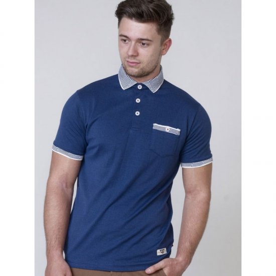 D555 George Polo Navy - Tricouri polo - Tricouri Polo Bărbați Mărimi Mari