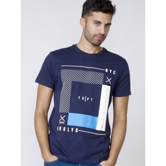 D555 Kenton T-shirt Navy - Tricouri - Tricouri Bărbați Mărimi Mari