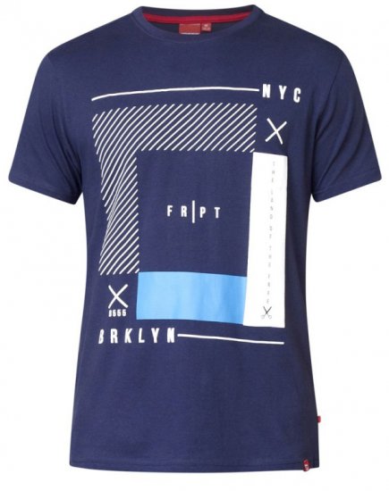 D555 Kenton T-shirt Navy - Tricouri - Tricouri Bărbați Mărimi Mari