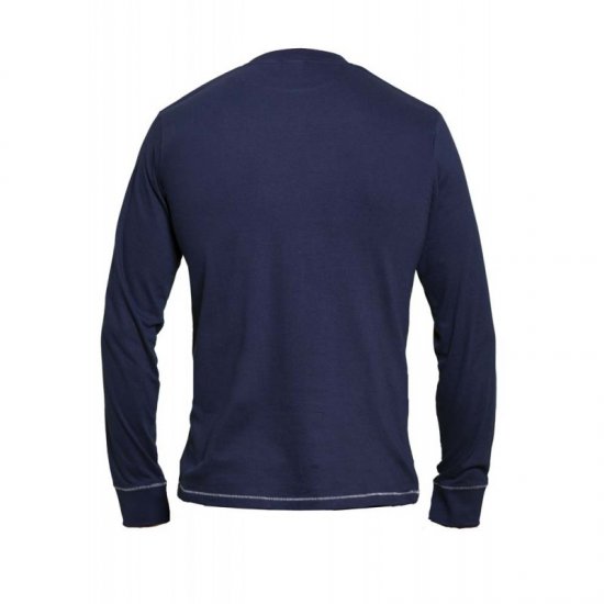 D555 Austin Long Sleeve T-shirt Navy - Tricouri - Tricouri Bărbați Mărimi Mari