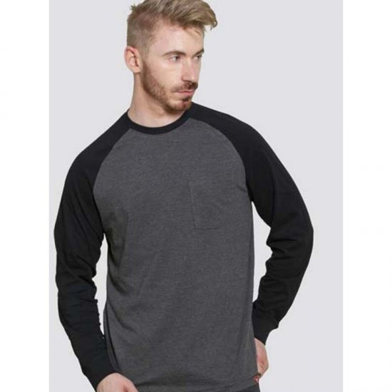 D555 Illinois Long Sleeve T-shirt Charcoal - Tricouri - Tricouri Bărbați Mărimi Mari