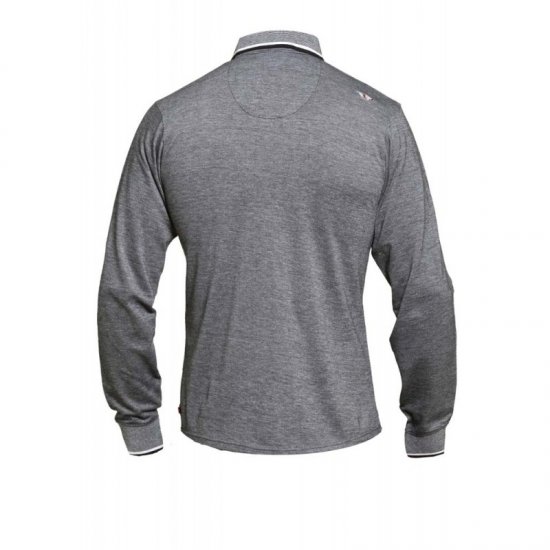 D555 Brockville Long Sleeve Polo Grey - Tricouri polo - Tricouri Polo Bărbați Mărimi Mari