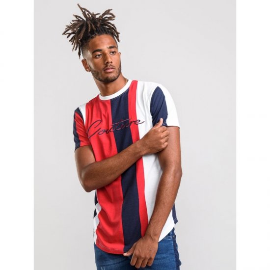 D555 Bancroft T-shirt Red/Navy - Tricouri - Tricouri Bărbați Mărimi Mari