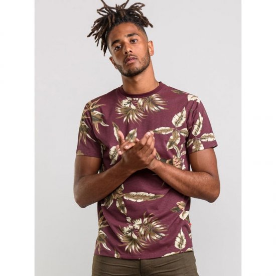 D555 Baxter T-shirt Wine-red - Tricouri - Tricouri Bărbați Mărimi Mari