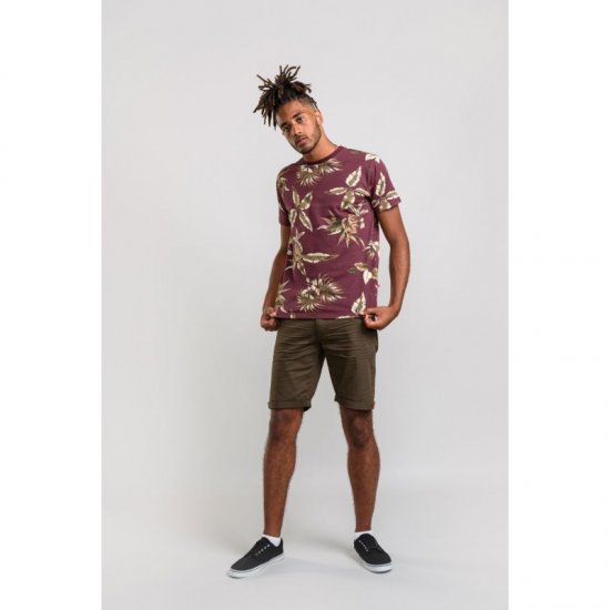 D555 Baxter T-shirt Wine-red - Tricouri - Tricouri Bărbați Mărimi Mari