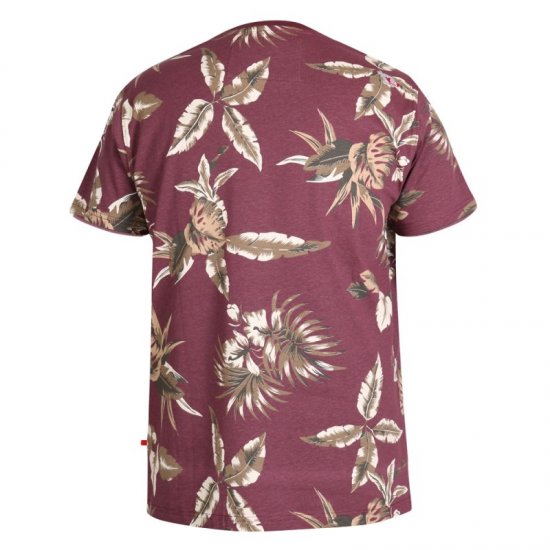 D555 Baxter T-shirt Wine-red - Tricouri - Tricouri Bărbați Mărimi Mari
