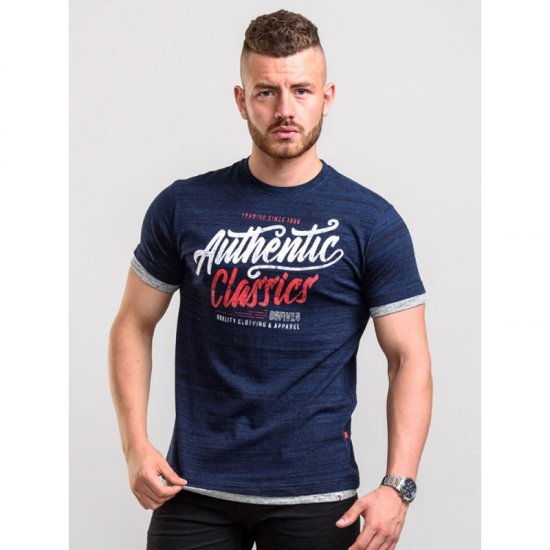 D555 Finn T-shirt Navy - Tricouri - Tricouri Bărbați Mărimi Mari