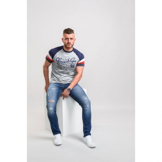 D555 Jones T-shirt Grey - Tricouri - Tricouri Bărbați Mărimi Mari