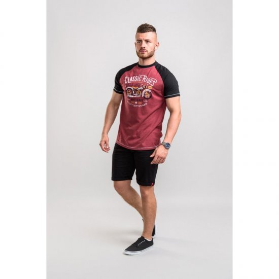 D555 Evans T-shirt Burgundy - Tricouri - Tricouri Bărbați Mărimi Mari