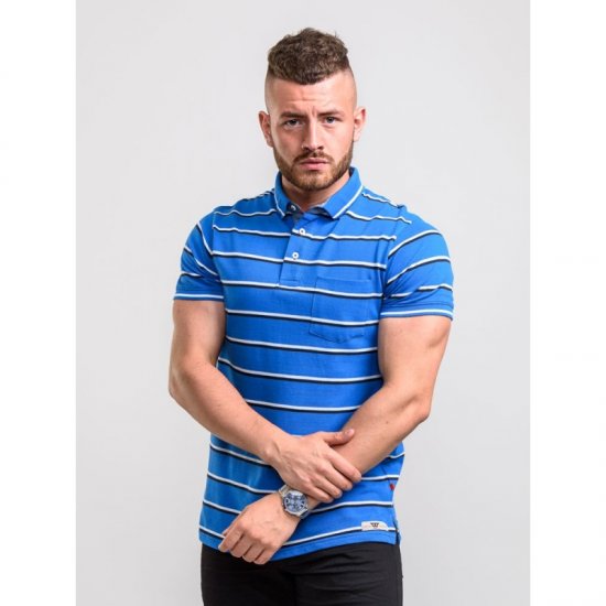 D555 Holmes Polo Blue - Tricouri polo - Tricouri Polo Bărbați Mărimi Mari