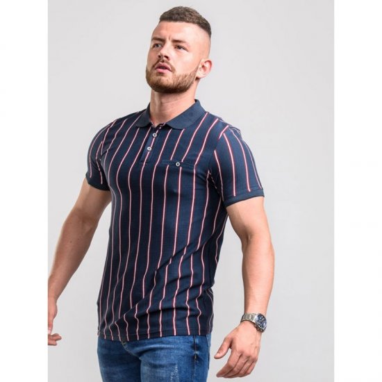 D555 Martel Polo Navy - Tricouri polo - Tricouri Polo Bărbați Mărimi Mari