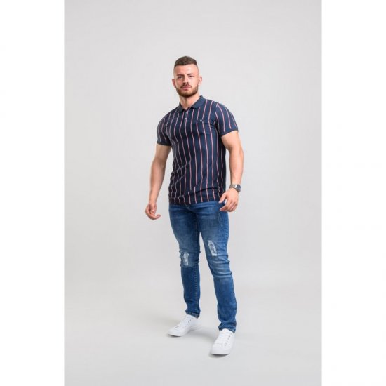 D555 Martel Polo Navy - Tricouri polo - Tricouri Polo Bărbați Mărimi Mari