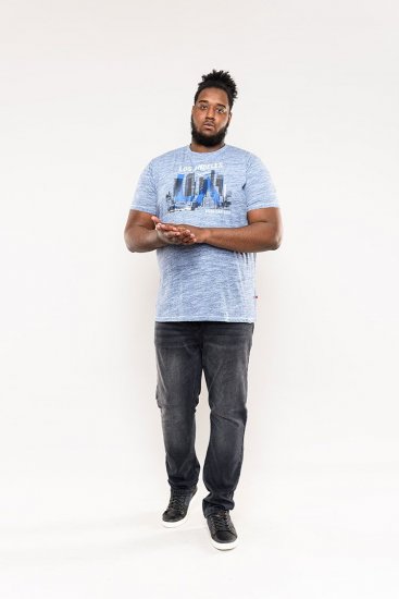 D555 Hobart LA Printed T-Shirt Blue - Tricouri - Tricouri Bărbați Mărimi Mari