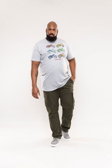 D555 Bathurst Custom Classics Motorbike Printed T-Shirt Grey - Tricouri - Tricouri Bărbați Mărimi Mari