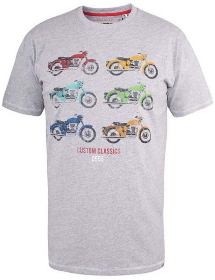 D555 Bathurst Custom Classics Motorbike Printed T-Shirt Grey - Tricouri - Tricouri Bărbați Mărimi Mari