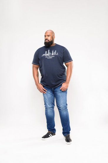 D555 Randwick San Francisco Printed T-Shirt Navy - Tricouri - Tricouri Bărbați Mărimi Mari