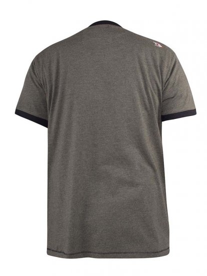 D555 Hereford Brooklyn Motorbike Printed Ringer T-Shirt Khaki - Tricouri - Tricouri Bărbați Mărimi Mari