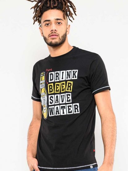 D555 Salford Save Water Drink Beer T-shirt Black - Tricouri - Tricouri Bărbați Mărimi Mari